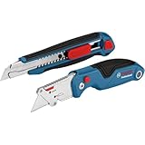 Bosch Professional 2 tlg. Messer Set (mit Universal Klappmesser und Profi Cuttermesser, inkl. Ersatzklingen, Blister)
