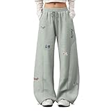 Herren Damen Baggy Jogginghose Dackel Graphic Sweatpants Baumwolle Freizeithose Hip Hop Sporthose Y2K Streetwear Weites Bein Trainingshose Elastische Taille Unisex Jogger Pant Mit Taschen