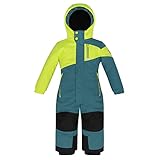 Killtec Kinder Skioverall 38469-841 wasserdicht 10.000 mm Wassersäule - sturmblau/grün - Größe 128