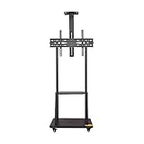 Generisch Stand-TV-Ständer, Universal-Stand-TV-Ständer, höhenverstellbarer TV-Standfuß, (Mobiler TV-Ständer mit Rädern für 32'-100' LCD LED OLED Plasma - Höhenverstellbarer Wagen, Hält bis zu 80kg, I