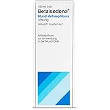 Betaisodona® Mund-Antiseptikum 100 ml, Lösung gegen Bakterien, Pilze oder Viren zum Gurgeln und Spülen, mit PVP-Iod – gut verträglich für die Schleimhaut – milder Geschmack – färbt Zähne nicht