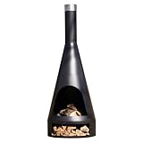 RedFire Gartenkamin Kingston 160x60 cm Stahl Matt-Schwarz