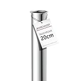 Kirchhoff 98848018 Tauchrohr für Siphon 20cm Chrom, Rohr Verlängerung 200mm für Flaschensiphon und Röhrensiphon, 1 1/4 Zoll, extralanges Zusatzrohr für Waschbecken Abfluss, Edelstahl Ablauf