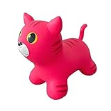 GERARDO'S Toys Jumpy Hüpftier Rosa Katze - Hüpftiere ab 1 Jahr und ab 2 Jahre - Hüpftier Kinder - Aufblasbare Tiere Spielzeug Draussen oder Drinnen für Kleinkinder ab 12 Monaten - Inklusive Luftpumpe