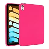 Tablet-Hülle, Schutzhülle für Tablet, kompatibel mit iPad Mini 7 (A17 Pro) 2024/Mini 6 8,3 Zoll, weiches TPU, dünn, stoßfest, leicht und schlank, Smart-Case (Rosarot)