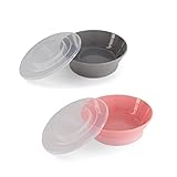 Twistshake 2x Babyschalen | BPA-freie Beikostschale für Kinder mit luftdichtem Deckel | Essteller für Säuglinge | Esslernschale für Kinder | Babynahrungsschale | Esslernschale ab 6 Monaten | Rosa Grau