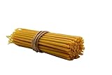 Orthodoxe Kirchenkerzen aus Bienenwachs – 55er-Set | 20cm lang, 5,0 mm Ø | Handgefertigte Ritualkerzen für Gebet, Meditation & Hausaltar – Natürlicher Honigduft, rußfrei, 50 Min. Brenndauer