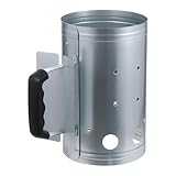 CIYODO Grillanzünder Schnellzündkamin aus Verzinktem Blech mit Kunststoffgriff Mobiler Kohleanzünder für Holzkohlegrills Schnelles Anzünden bei Camping und Gartenpartys