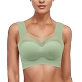 Rrunsv BH Damen,Bequeme und sexy Sportunterwäsche für Damen im dünnen BH und Tank Top Stil ohne Stahlringe Damen Klein Breiter Schultergurt ohne Stahlring Unterwäsche ist weich und bequem(Green L)