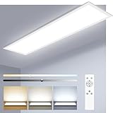 zemty LED Panel Deckenleuchte 80x25 cm, 35W 4000LM Deckenlampe Flach mit Fernbedienung Dimmbar, 3000-6000K Tageslichtlampe Decke Lang für Küche Schlafzimmer Wohnzimmer