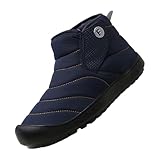 Generisch Damen Schneestiefel Winter Gepolsterte,Paar Atmungsaktive Flache Freizeitschuhe,Flache rutschfeste Schlupfstiefel Warme Herrenstiefel Business Schneestiefel Leicht
