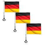 Deutschland Flagge für Fahrrad, Kleine Deutschland Flagge Autofahne Autoflagge Fanartikel für Fußball Fans, DE Fahrradflagge Fahrradfahne Deutschland Fahrrad Fahne für Fußball EM (3PC)