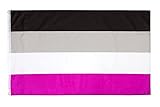 PHENO FLAGS Asexuelle Flagge - Asexuellefahne 90x150 cm mit Messing-Ösen - Wetterfeste Lgbtq Fahne für Fahnenmast - 100% Polyester