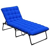 Outsunny Feldbett, Campingbett, Campingliege, Verstellbares Klappbett mit Tasche, bis 120 kg für Garten, Balkon, Polyester, Stahl, 70 x 190 x 32 cm, Dunkelblau