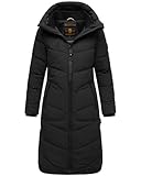 MARIKOO Damen Winter Stepp Jacke gesteppter Wintermantel warm lang Mantel B949 [B949-Benik-Schwarz-Gr.M]