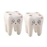 PartyKindom 2 Stücke Cartoon Zahnbürstenhalter Lustig Gestell Badezimmer Dekorativer Zahnbürstenhalter Zahnpastahalter Für Zahnbürste Zahnbürsten-Organizer Zahnbürstenhalter Für Tiere Weiß