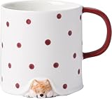 KKMNDE Bezaubernde Kaffeetasse aus Keramik – skurriles Shiba Inu-Design – perfekt für Frühstück oder Tee – handbemalte Cartoon-Tasse – 3D-Funktionen – wählen Sie Ihre Lieblingsfarbe – erhältlich in