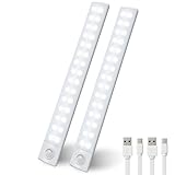 CNMTCCO Schrankbeleuchtung LED mit Bewegungsmelder, 2 Stück 30cm Schrankleuchten mit Sensor, mit drei einstellbaren Farbtemperaturen für Schränke, Kleiderschränke und Treppen