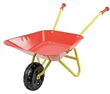 Idena 7131707 - Metallschubkarre für Kinder ab 6 Jahren in rot gelb, ca. 78 x 40 x 38 cm groß, ideal für Garten und Sandkasten