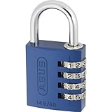 ABUS Zahlenschloss 145/40 Blau - Kofferschloss, Spindschloss u. v. m. - Aluminium-Vorhängeschloss - individuell einstellbarer Zahlencode - ABUS-Sicherheitslevel 4