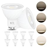 WTL GU10 LED Lampen 7W 4000K Dimmbar 600LM LED Leuchtmittel Scheinwerfer Natürlich weiß LED 120 Grad Abstrahlwinkel Reflektorlampe LED Lampen,10 Stück