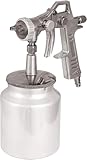 Original Einhell Farbspritzpistole mit Saugbecher (Kompressor-Zubehör, 1 L Saugbecher, Farbmengenregler, Punkt-/Breitstrahlregler, drehbare Düse, inkl. Stecknippel)