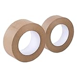 Baluue 2 Rollen Umweltfreundliches Kraftpapier packband Breit Selbstklebendes Wasseraktiviertes Beschreibbares Verpackungs Versiegelungsklebeband für Kartons und Haushaltsgebrauch