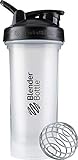 BlenderBottle Classic V2 Shaker-Flasche mit Edelstahlkugel, perfekt für Protein-Shakes, spülmaschinengeeignet, 830ml, klar/schwarz