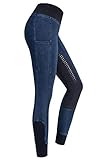 RIDERS CHOICE Damen Jeansreitleggings mit Silikonvollbesatz und Handytasche - RidersDeal Collection für Reiter, Gr. 34