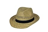 Black Jungle Varadero Strohhut Natur Sommerhut Strohhüte Havanna Hut Unisex Bogart Fedorahut (58)
