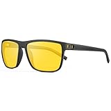 HENGOSEN Nachtsichtbrille Nachtfahrbrille Herren Damen Nachtbrille zum Autofahren Sonnenbrille Gelbe Gläser für Fahren Radfahren
