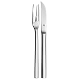 WMF Nuova Pellkartoffelbesteck Set 2-teilig, 16 cm, Pellkartoffelgabel, Pellkartoffelmesser, Cromargan Edelstahl poliert, spülmaschinengeeignet, Silber