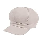 Damenhut für Herbst und Winter, warm, modisch, Wolle, Baskenmütze für Maler, Kuppelmütze für Mädchen, beige, Einheitsgröße