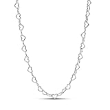 PANDORA Moments Verbundene Herzen Collier-Halskette aus Sterling Silber, Kompatibel Moments Charms, Größe 45cm, 393334C00-45