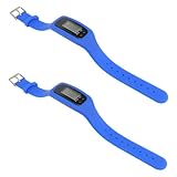 Gatuida 2 Stück Elektronische Schrittzähler Armbanduhren mit LCD Display Kalorienzähler Blau für Damen und Herren Fitness Lauf Walking