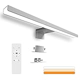 Karrong LED Spiegelleuchte Badezimmer 12W 1200LM 40cm 6000K Edelstahl Spiegellampe IP44 Wasserdicht Kein Flimmern Badlampe Neutralweiß/Warmweiss Bad Spiegelleuchte mit Fernbedienung (Weiß)