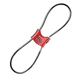 ROCKBROS 3-stelliges Zahlenschloss Fahrradschloss, 5,5 mm Stahlkabel, Doppelring, Schloss mit Diebstahlschutz für Fahrrad, E-Bike, Scooter, Kinderwagen, Helm – Rot