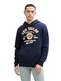 TOM TAILOR Herren Hoodie Sweatshirt mit Logo-Print, 10302 - Dark Blue, L