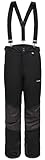 BenBoy Herren Skihose Gefüttert Warm Abnehmbaren Softshellhose Winddicht Wasserdicht Schneehose Hosenträgerhose mit Verstellbarer Träger Snowboardhose Outdoorhose Winter HXK7886M-Black-S