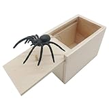 Rubber Spider Prank Box,Scherzartikel,Handgefertigte Überraschungs Streichschachtel Aus Holz Überraschungs Streichschachtel Mit Gefälschten Spinnen,Handgemachte Lustige Überraschungs Witzboxen