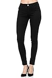 Elara Damen Stretch Hose Push Up Jeans Gummizug Chunkyrayan YA528 Black 38 (M)