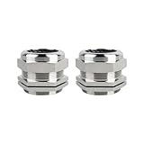 2Pcs Kabelverschraubung M30, wasserdichte Edelstahlverschraubungen, IP68 verstellbare Anschlussverschraubungen, Kabelklemmverbinder mit Dichtungen und Gegenmutter 13-18mm Durchmesser