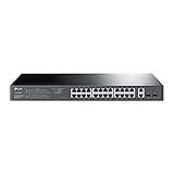 TP-Link TL-SG1428PE 28-Port Gigabit Easy Smart Switch mit 24 PoE+ Ports(2SFP Slots, 250 Watt, geschirmte RJ-45 Ports, einfache Konfiguration, ideal für kleine und mittlere Unternehmen) Schwarz