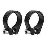 2 Stück Sattelklemme,Sattelklemme 31.8,Schnellspanner Sattelstütze,SattelstüTzenklemme aus Aluminiumlegierung,für Rennrad Fahrrad Faltrad Mountainbike Sattelstützenklemmhalterung(Schwarz)