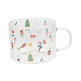 BUTIFULSIC Weihnachtlicher Glasbecher mit Stabilem Boden Robustem Material und Angenehmem Griff Vielseitig für Zuhause Bar Candlelight-Dinner Mitarbeiter und Freunde