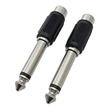 Reulin 2 Stück Plug and Play 6,3 mm Stecker Mono-Klinkenstecker auf Cinch-Buchse Audio-Adapter