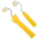 VALICLUD Farbroller Satz Wolle 21X3.5Cm mit Kunststoffgriff Kleiner Farbrolle für Türrahmen und Fensterbänke zum Streichen von Wänden und Schmalen Flächen