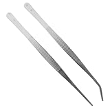 ULTNICE 2 StüCk 25CM Lange Edelstahl Pinzette Set Gerade Und Gebogene Pinzette FüR Reptilien Schlangen Diy Medizinische Dressings