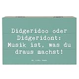 Mr. & Mrs. Panda 19 x 12 cm Holzkiste Spruch Didgeridoo Musik - Geschenk, musikalische Vielfalt, spirituell, Geigen, Musizieren, traditionell,