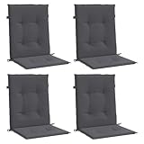 vidaXL Gartenstuhlauflagen 4 STK., Niedriglehner Auflagen für Gartenstühle, Stuhlauflage Stuhlkissen Outdoor, Sitzauflagen Sitzkissen, Anthrazit Oxford-Gewebe